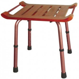 Knockdown Adjustable Height Teak Bath Stool