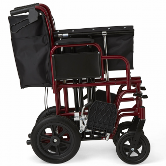 Medline Bariatric Transport Chair with 12" Rear Wheels