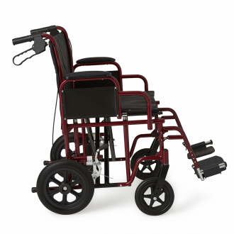 Medline Bariatric Transport Chair with 12" Rear Wheels