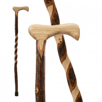 Free-Form Twisted Hickory Walking Cane