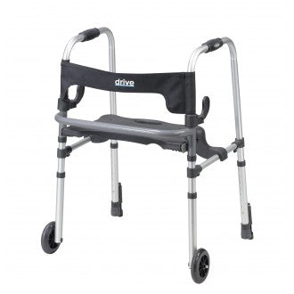 Drive Clever Lite Walker with Seat and Push Down Brakes