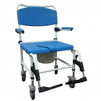 Drive Bariatric Rehab Commode Chair w/ Rear-Locking Casters