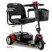 Pride Go-Go Elite Traveller 3-wheel travel scooter in red, front-angle view