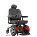 Pride Jazzy Elite HD power wheelchair in Jazzy Red, front-angle view