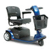 Pride Victory 9 3-wheel mobility scooter in Viper Blue, front-angle view