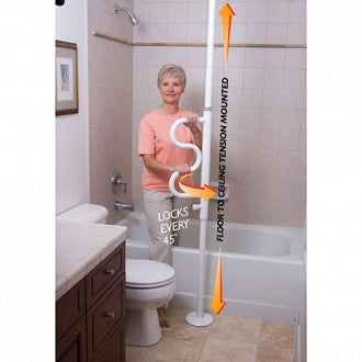 Security Pole and Pivoting Curve Grab Bar