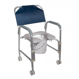 Drive Lightweight Portable Shower Chair Commode with Casters