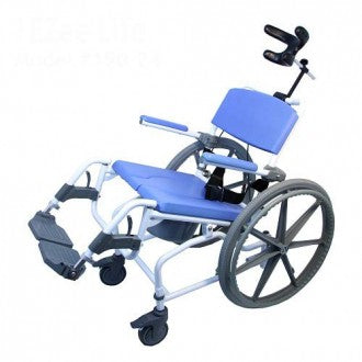 Healthline Aluminum Tilt Shower Commode Chair  with 24" Wheels