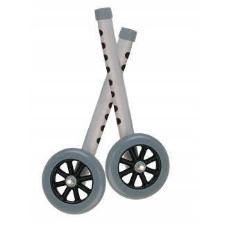 5" Gray Walker Wheels with 2 Sets of Rear Glides for Drive Universal Walker