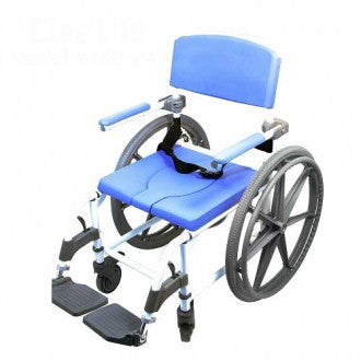 Healthline Aluminum Shower Commode Chair with 24" Wheels