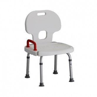 Nova Bath Bench with Back and Red Safety Handle