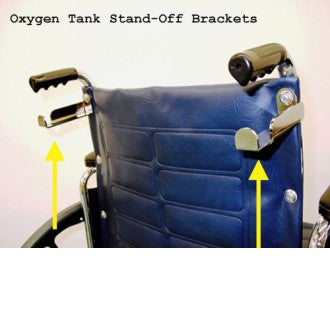 Oxygen Tank Stand-Off Brackets for Wheelchairs