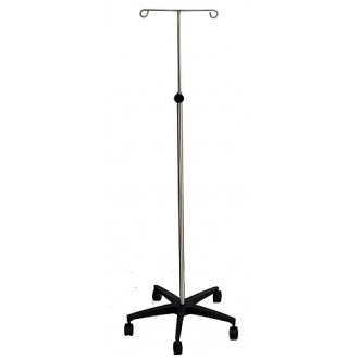 Two-Hook Stainless Steel IV Stand
