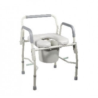 Deluxe Drop-Arm Commode with Padded Seat