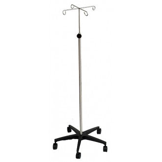 Four-Hook Stainless Steel IV Stand