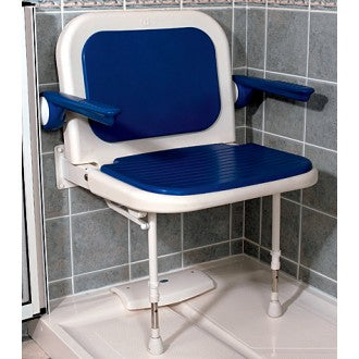 Wide Padded Shower Seat with Back and Arms