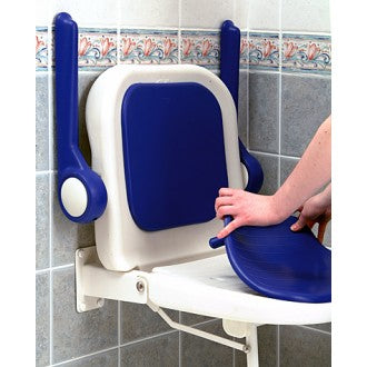 Wide Padded Shower Seat with Back and Arms