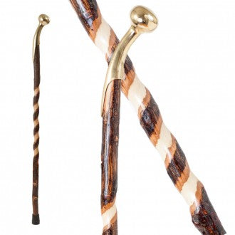 Free-Form Twisted Hickory Hame Top Walking Cane