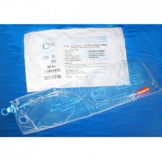 Cure Medical Unisex Closed System Single Fr14 Self Catheter (case of 100)