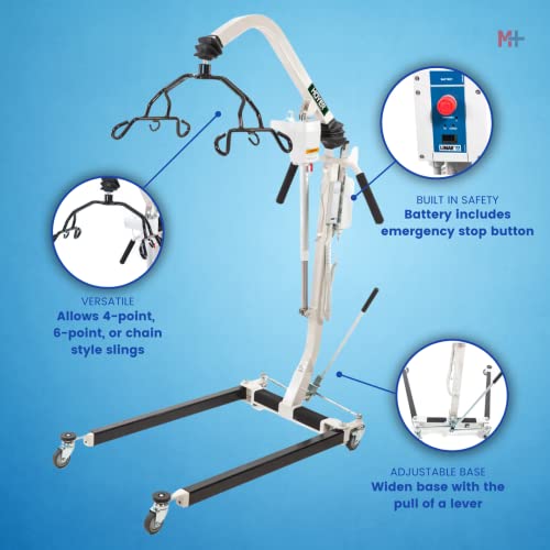 Joerns Hoyer HPL402 Classic Deluxe Electric Power Patient Lift | Safe working load 400 lbs.| Ergonomic Handle Grips | Adjustable U-base